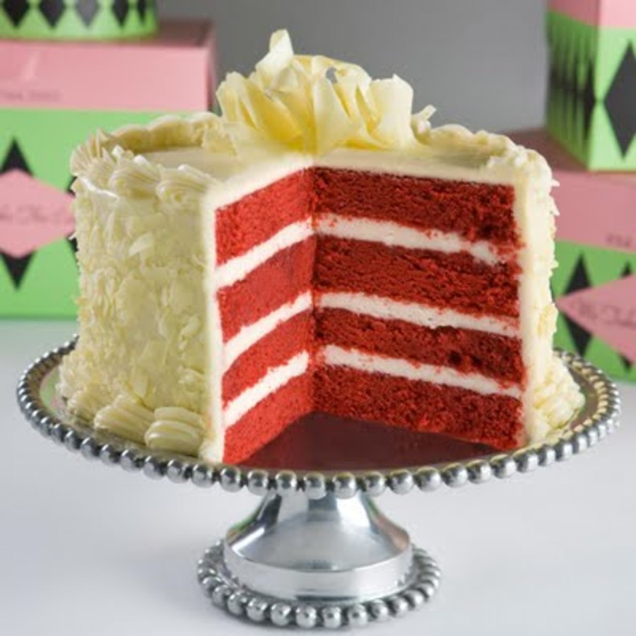 Center bolo veludo vermelho