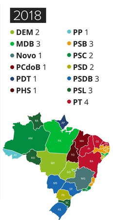Left or right publicar comparativo mapa dos governadores 2014 2018